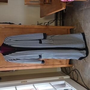 SHEIN Houndstooth Long Cardigan
